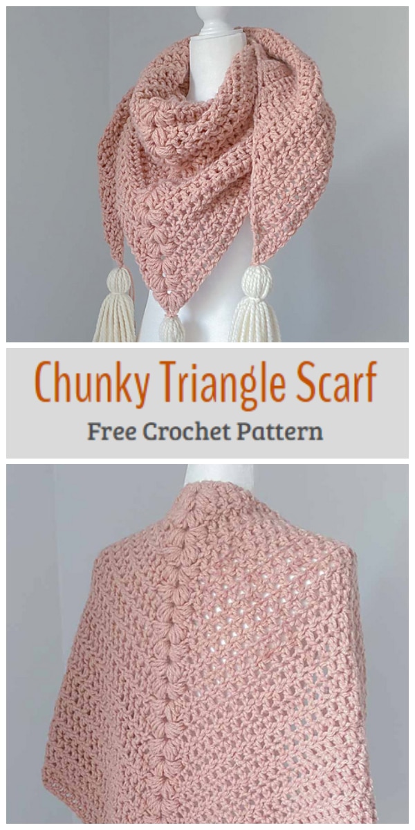 We are going to learn How to Crochet Triangle Scarf Pattern. Warm and cozy this chunky crochet triangle scarf is the perfect winter accessory. It works up quickly and easily and will be your go to chunky triangle scarf pattern.