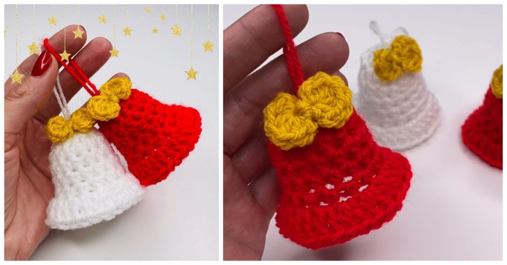 Easy Crochet Christmas Bell Ornament