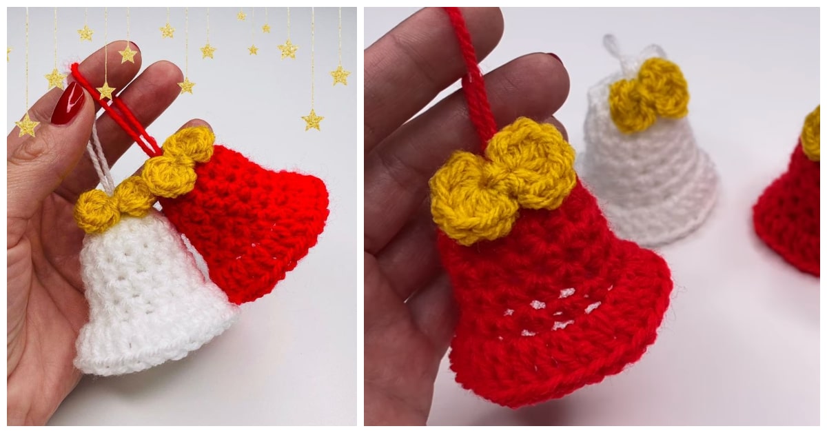 Easy Crochet Christmas Bell Ornament