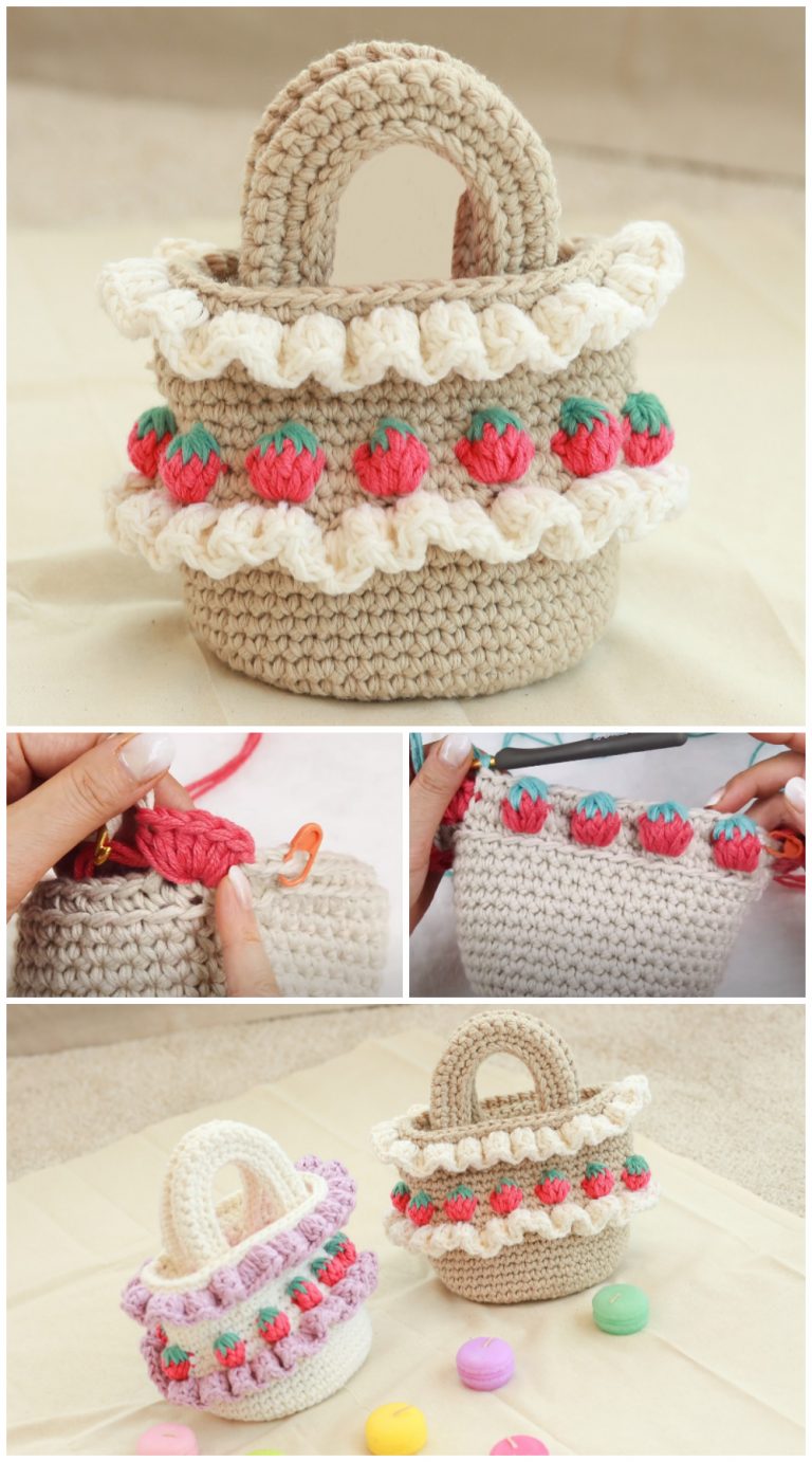 Crochet Strawberry Stitch Bag - Crochet Kingdom