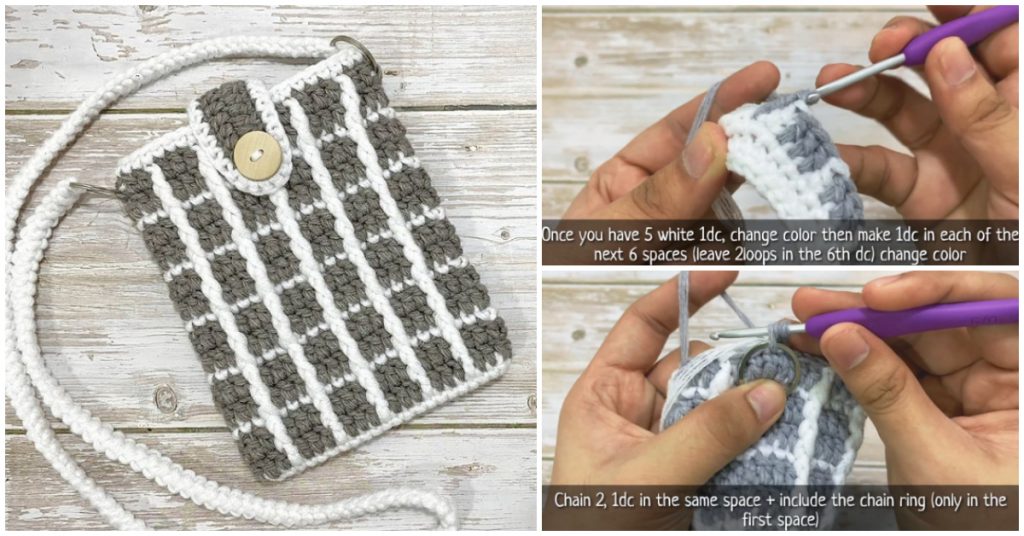 We are going to learn How to Crochet Best Crochet Phone Bag. Crochet a cute cell phone purse with a strap and pocket for your ID or credit card! It’s just enough for my phone, id and a bit of cash without taking along my larger purse. I call it a sling because I like my strap long and wear the bag cross body style.