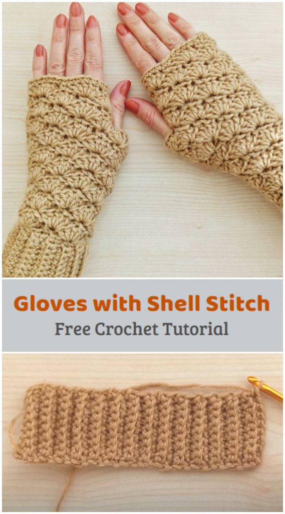 We are going to learn How to Crochet Fingerless Gloves with Shell Stitch. This design is great to keep your hands and wrists warm while still being able to operate your phone, or turn pages in a book. Great for a quick handmade gift for family or friends, especially for Valentine’s Day, although hearts are optional, so they can be used anytime!