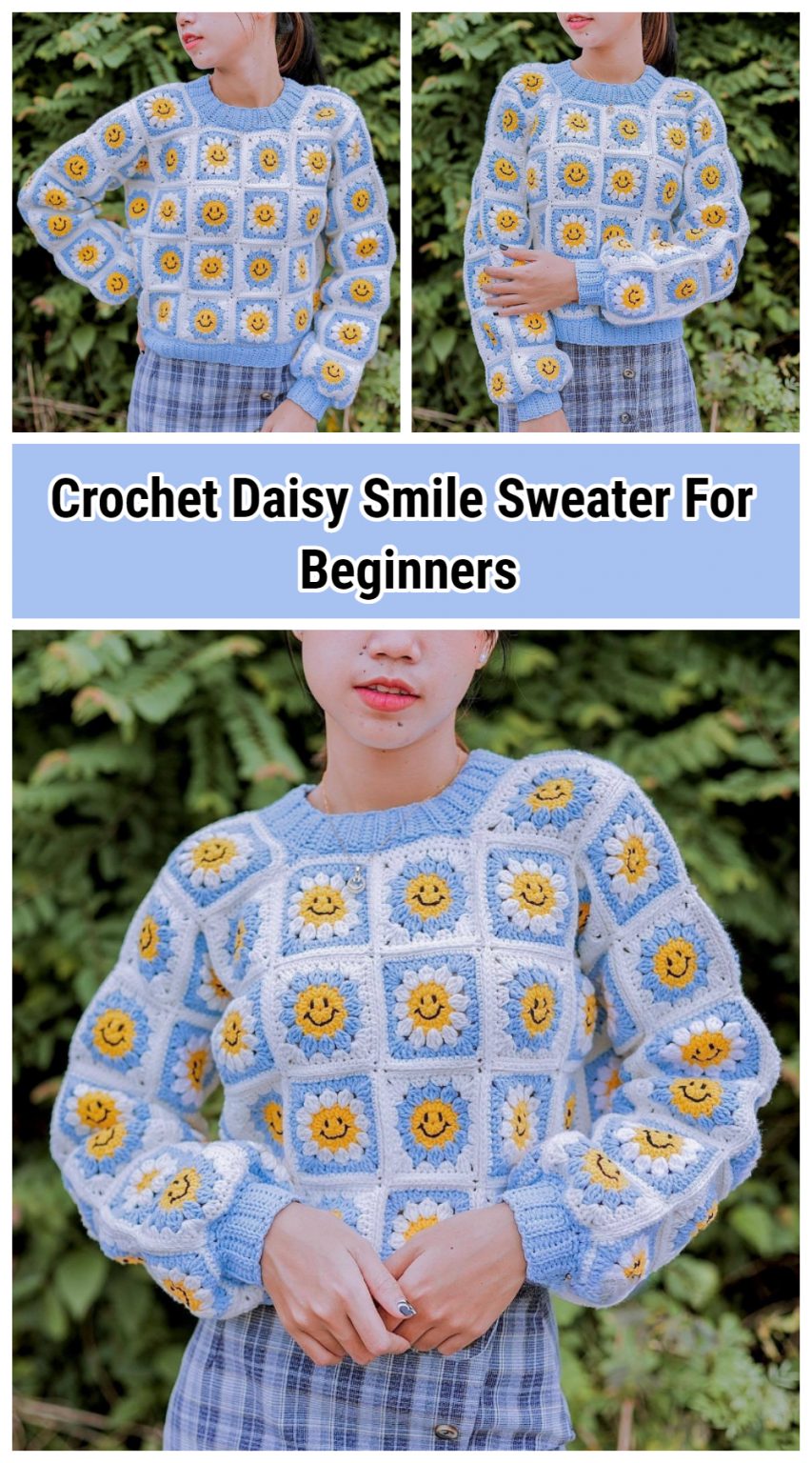 Crochet Daisy Smile Sweater Crochet Kingdom