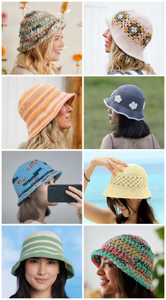 Daisy Crocheted Bucket Hat | Summer Bucket Hats for Women