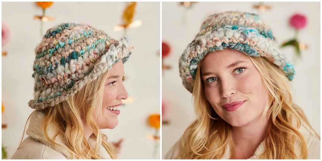 Fall Bouquet Bucket Hat is perfect for ambitious beginners and experienced crocheters alike. Create your own with one of our Mini Skein Sampler Kits or use this cute design as an excuse to use up all those yarn scraps!