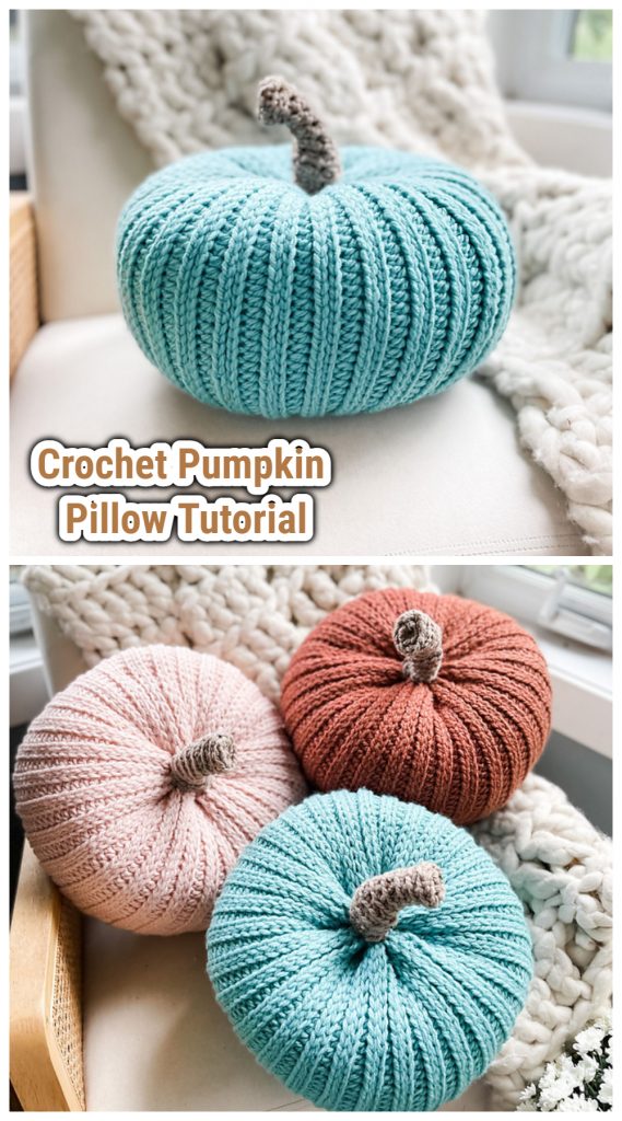 I love crocheting pillows and pillow covers. This Crochet Pumpkin Pillow will be the softest pillow you own – so make one today and see for yourself!