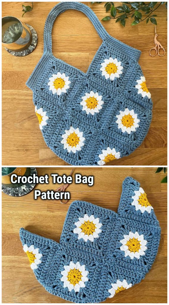 Crochet Flower Granny Square Bag Free Pattern