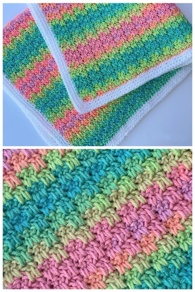 This Crochet Bloque Stitch Blanket is made using the bloque stitch, which is an interlocking stitch where you work into unworked stitches from previous rows.