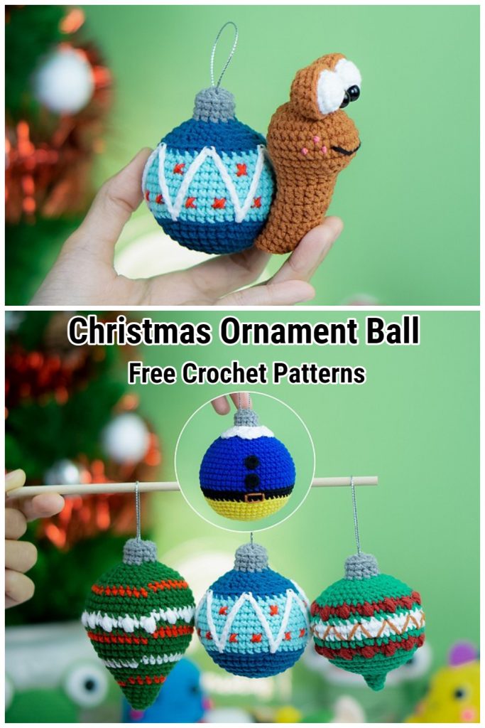 Let’s make a cute Christmas Snail Ball pattern that can combine with an adorable snail to make the ornament more unique and beautiful. An adorable little snail carrying the strawberry with a smiling face.
