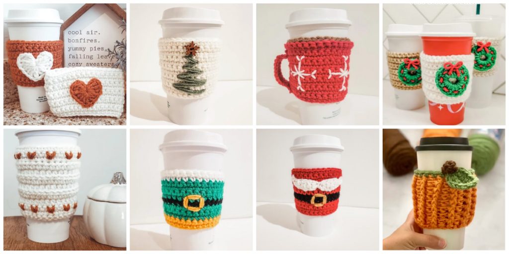 Looking for a quick crochet project that makes a great gift all year round? Today I will show you how to Crochet these 8 Basic Crochet Cup Cozy Patterns, easy and perfect for beginners.