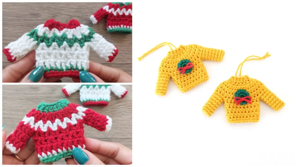 I'm so happy to share with you a very special 2 Easy Crochet Mini Christmas Sweater. I think this would be a great pattern to try for a beginner crocheter who wants to get into garment making.