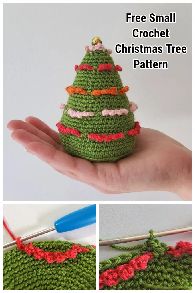 The Tiny Garland Tree is a cute small crochet Christmas tree pattern, that works up quickly and adds some fun and color to your Christmas home.