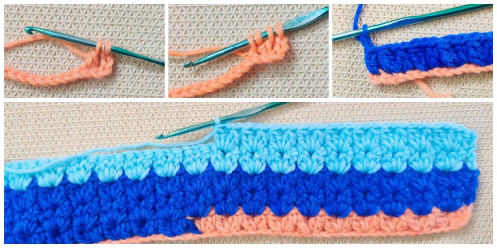 I’ve been eyeing this crocheted cluster stitch for a while and am currently using it.  It’s a gorgeous and fairly easy crochet stitch that creates a dense fabric with a beautiful and reversible texture. 