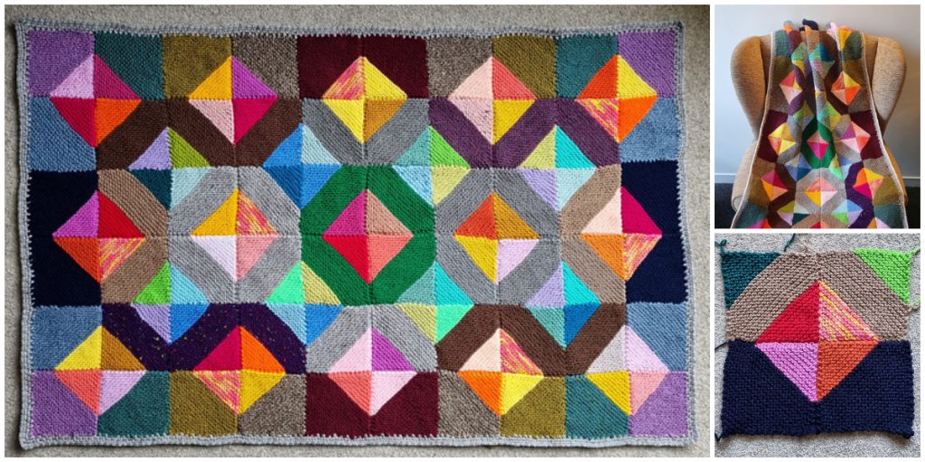 This C2C Squares Free Knitting Blanket has very clear instructions and is super easy to do, as it’s just simple C2C garter stitch squares.