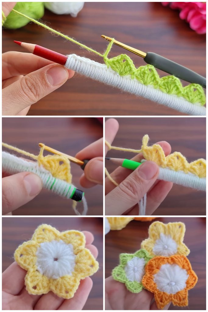 Today I will show you Super Idea How to Make Eye Catching Crochet Flower with red pencil, easy and perfect for Everyone. Enjoy !