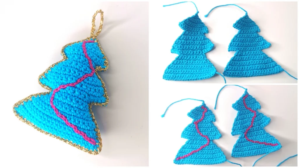 This free crochet pattern makes a cute little Christmas Tree Ornament ideal for the festive season. This pattern is super quick to work up.