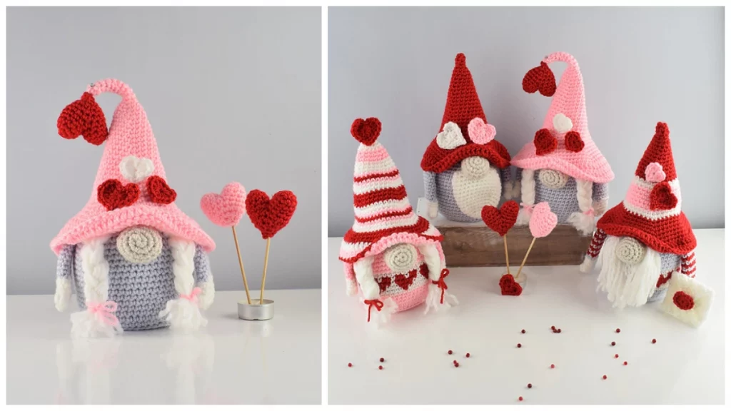 Are you new to making amigurumi? Learn how to make crochet toys with these adorable Valentine’s day gnomes! All you need to know is how to crochet a single crochet stitch!