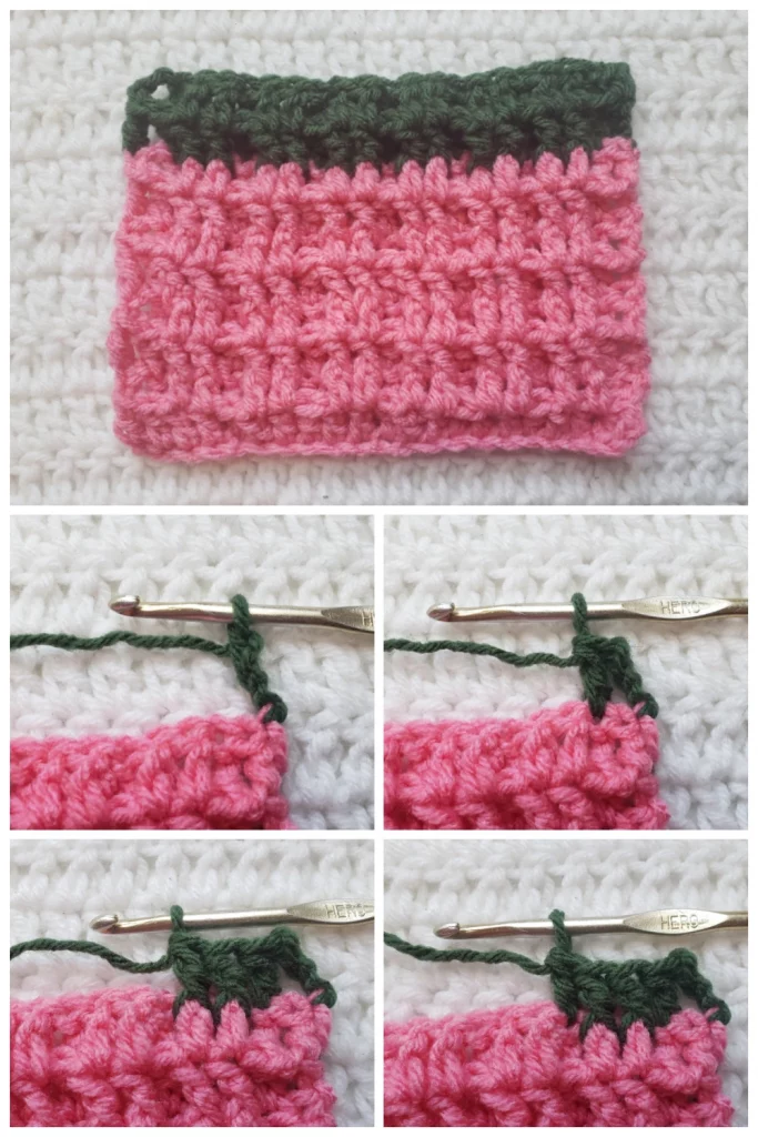 The crochet waffle stitch is a textured pattern that creates a raised, waffle-like design. It's created by alternating between double crochets and front post double crochets in a specific pattern. To work the waffle stitch, you will need to know how to work both regular double crochets and front post double crochets.