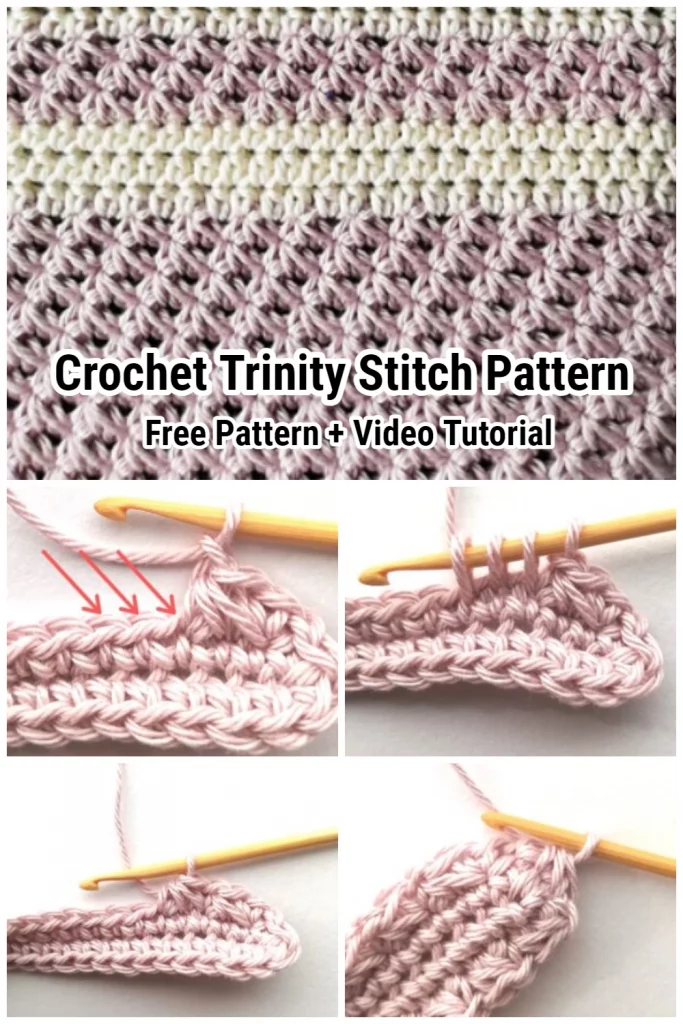 Have you seen this stunning stitch pattern before? Crochet Trinity Stitch is a unique stitch that combines crocheting and excellent texture.